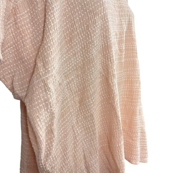 J Jill Pure Pink Blush Dolman Short Sleeve Oversized Embroidered Cotton Top L - Picture 3 of 16